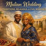 Malian wedding couple traditional attire religious civil marriage